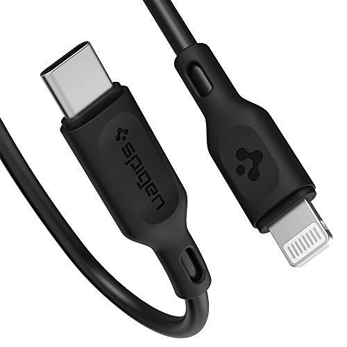 Spigen Essential DuraSync USB C to Lightning Cable [Apple MFi Certified] Withstands 30,000 Bends Durability PD Fast Charging for iPhone 14 13 12 Pro Max Mini 11 SE 2020 X XS Plus iPad Air AirPods