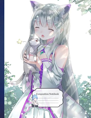 Composition NoteBook: Anime Rem Zeero Emilia A1 , 8.5x11 Inches - 110 page College Ruled For Children Teens Kids Students Girls Home School Gift for Anime Fans Diary Subject Planner