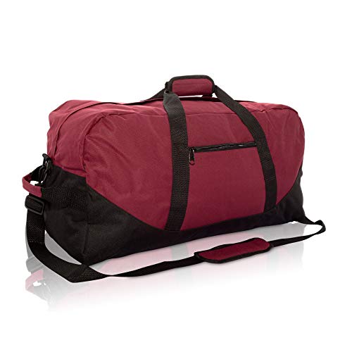 DALIX 25' Big Adventure Large Gym Sports Duffle Bag in Maroon