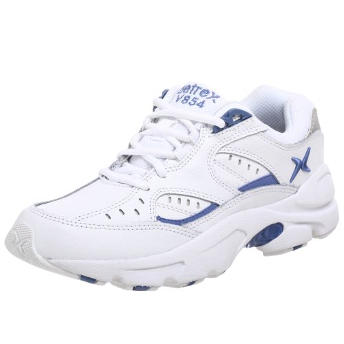 Apex Women's V854W Athletic Walking Shoe,White/Periwinkle,9 W US