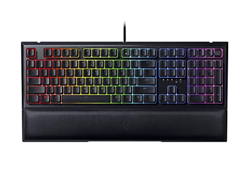 Razer Ornata V2 Gaming Keyboard: Hybrid Mechanical Key Switches - Customizable Chroma RGB Lighting - Individually Backlit Keys - Detachable Plush Wrist Rest - Programmable Macros (Renewed)