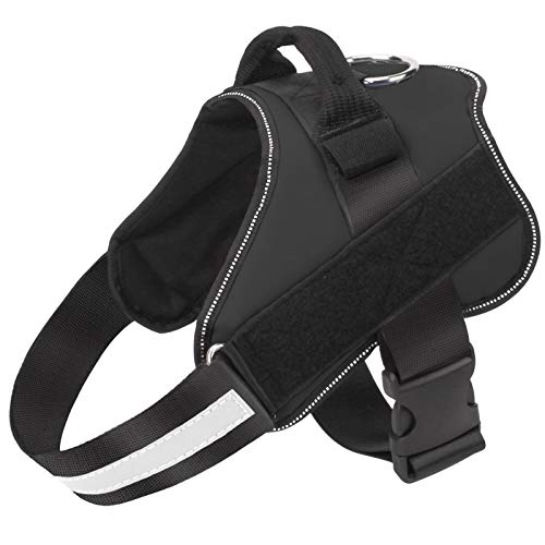 Bolux Dog Harness, No-Pull Reflective Dog Vest, Breathable Adjustable Pet Harness with Handle for Outdoor Walking - No More Pulling, Tugging or Choking (Black, M)