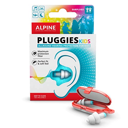 Alpine Pluggies - Earplugs for Kids & Small Ear Canals - 25 dB - Multi-Purpose Kids Ear Protection - Age 5-12 - Comfortable and Hypoallergenic Kids Earplug