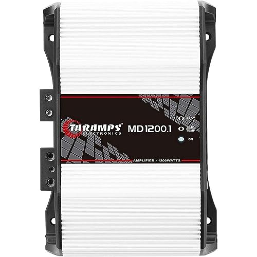 Taramps MD 1200.1 Full Range Amplifier 1200 Watts RMS 2 Ohms 1 Channel High Efficiency Mono Amplifier Class D, Bass Boost Car Audio Sound Monoblock, Crossover, High Power Amp