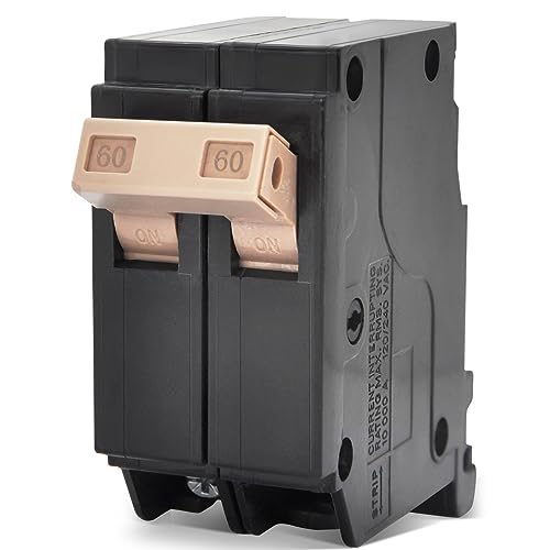 260 2-Pole 60-Amp Circuit Breaker, 120/240V, 10 KAIC, Type 3/4-Inch Circuit Breaker, Fit for Cutler Hammer Load Centers, 60 Amp Breaker 2 Pole.