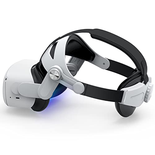Head Strap Compatible with Oculus Quest 2, YOGES Super Soft Foam and Skin-Friendly PU Surface, Lightweight and Adjustable Accessories, Enhanced Support and Comfort in VR Headset Black