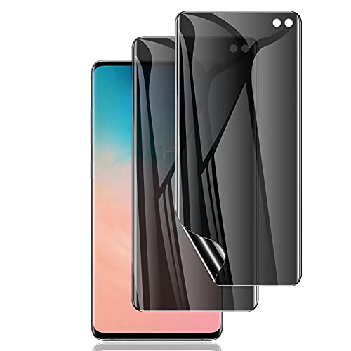 LYWHL [2 Pack] for Samsung Galaxy S10 Plus Privacy Screen Protector, Anti-Spy Private Flexible TPU Film for Samsung Galaxy S10+ [Support Fingerprint ID] Easy Install Accessories Phone Case Friendly