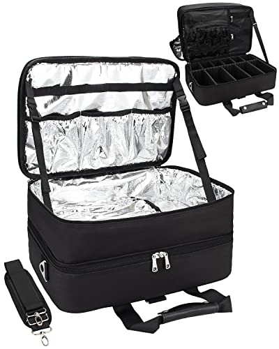 Hairdresser Bag, Large Makeup Case for Hair Stylist Professional Makeup Bag Hair Tools Storage Organizer Box, Barber Travel Bag Carrying Case, Heat Insulation Aluminum Film for Hair Equipment