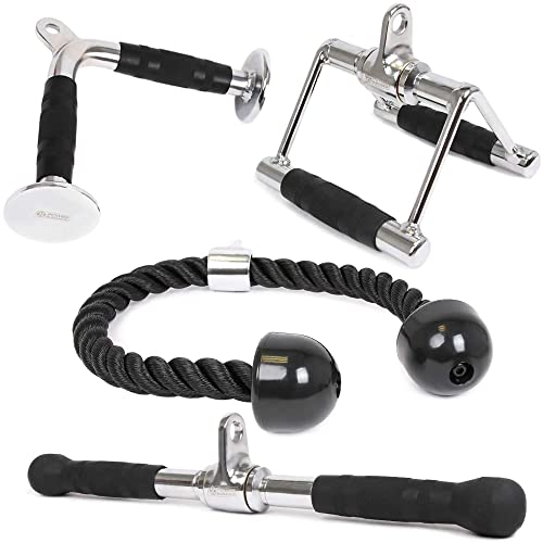 POWER GUIDANCE Triceps Pull Down Attachment, Cable Machine Accessories for Home Gym, Lat Pull Down Attachment Weight Fitness