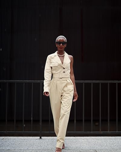 The Drop Women's Oat Milk Stretch Cotton Pleated Pant by @signedblake, XXS Oatmeal