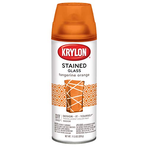 Krylon K09034000 Stained Glass Aerosol Paint, 11.5 Ounces, Tangerine Orange