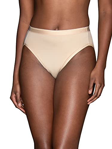 Vanity Fair Women's Comfort Where It Counts No Ride Up Panties, Hi Cut-Damask Neutral, 6