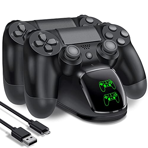 PS4 Controller Charger Dock Station with Charging Cable,1.8 Hour Fast-Charging PS4 Controller Charger Station for Playstation 4 Remote, Replacement for Playstation 4 Controller Charger