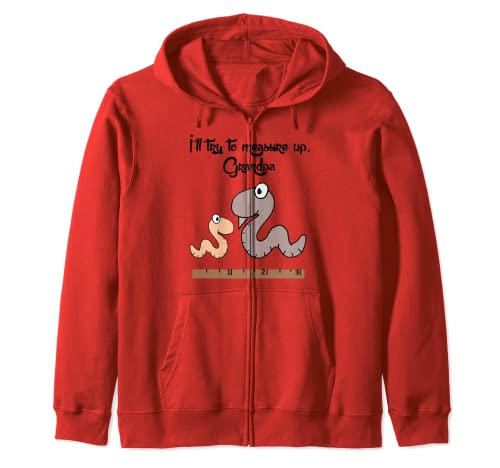 Smileteesfunnya Funny Inch Worm and Ruler Measure Up Satire Zip Hoodie