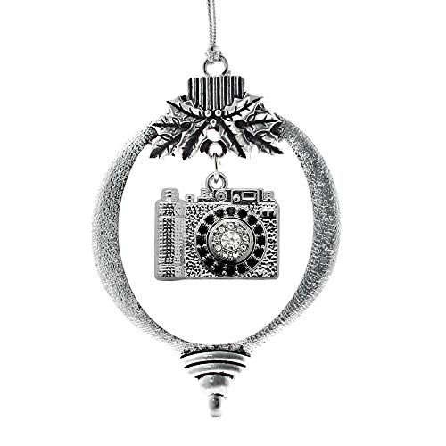 Inspired Silver - 1.0 Carat Vintage Camera Charm Ornament - Silver Customized Charm Holiday Ornaments with Cubic Zirconia Jewelry