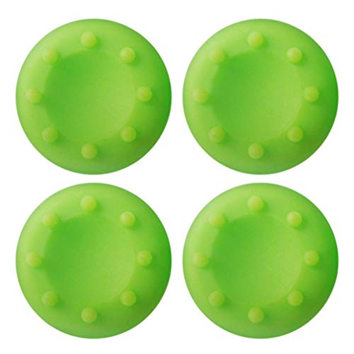 Neuvikter 4 Pcs for PS4 PS3 PS2 Xbox 360 ONE Controller Rubber Silicone Cap Thumbstick Thumb Stick X Cover Case Skin Joystick Grip Grips (Green)