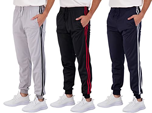 3 Pack Boys Tricot Sweatpants Joggers Kids Boy Jogger Sweatpant Pant Track Pants Athletic Workout Gym Apparel Training Fleece Tapered Slim Fit Tiro Soccer Casual Clothing,Set 2,M (10/12)