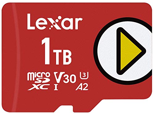 Lexar 1TB PLAY microSDXC Memory Card, UHS-I, C10, U3, V30, A2, Full-HD Video, Up To 160/100 MB/s, Expanded Storage for Nintendo-Switch, Gaming Devices, Smartphones, Tablets (LMSPLAY001T-BNNNU)