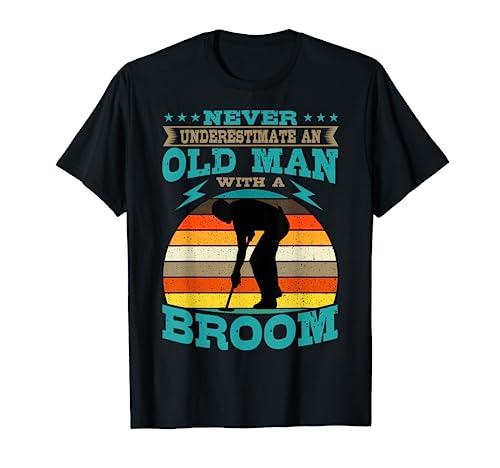 Curling Stone Silhouette Retro Vintage Winter Sports Curler T-Shirt