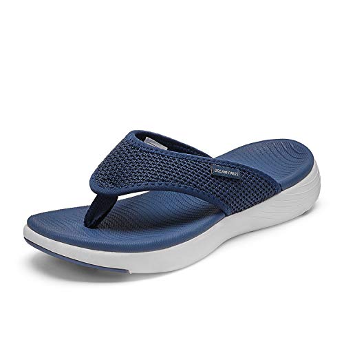 DREAM PAIRS Womens Arch Support Soft Cushion Comfort Flip Flop Thong Sandal, Navy10 (Breeze-2)