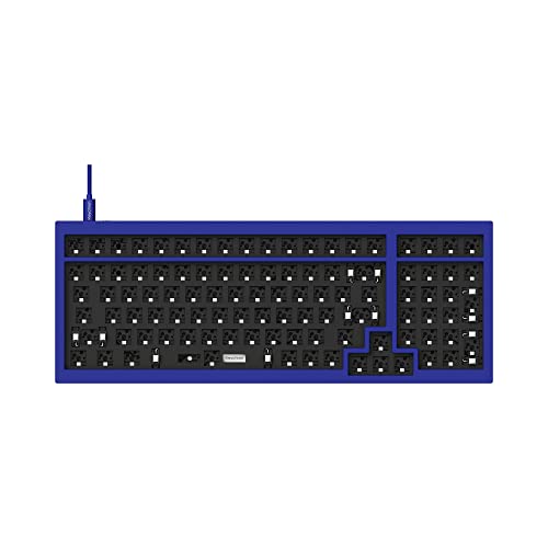 Keychron Q5 Wired Custom Mechanical Keyboard Full Aluminum Barebone Version, Hot-Swappable 96% Layout, Double-Gasket DIY Kit, QMK/VIA Programmable Macro Compatible with Mac Windows Linux - Blue