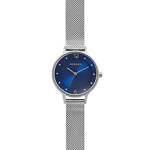 Skagen Women's Anita Lille Three-Hand Silver Stainless Steel Mesh Band Watch (Model: SKW2307)