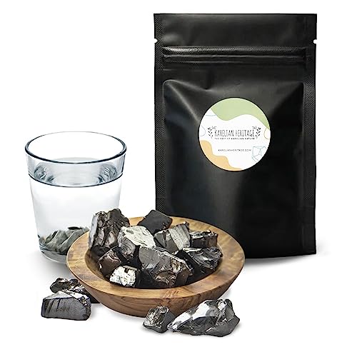 Karelian Heritage Elite Shungite Rocks for Water Purification & Filtering 0,44 lb (0,01-0,03 lb per Stone) | Certified Natural Authentic Shungite Stones from Karelia | Jewelry Making REB16