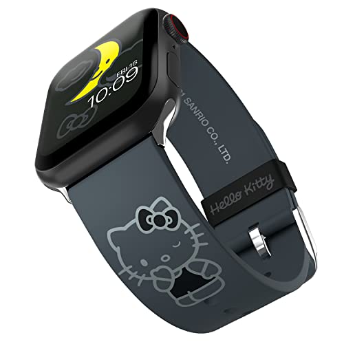 Hello Kitty Silver Night Smartwatch Band - Officially Licensed, Compatible with Apple Watch (not Included) - Fits 42mm, 44mm, 45mm and 49mm