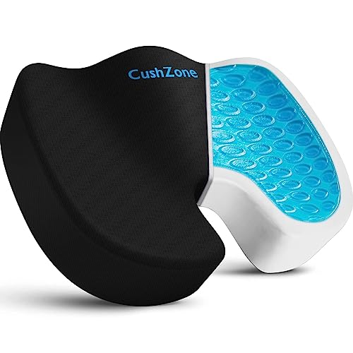 CushZone Gel Seat Cushion Large Office Chair Cushion for All-Day Sitting - Back,Sciatica,Coccyx,Tailbone Pain Relief - Son,Husband,Father for Office Chairs, Car Seat, Gaming Chair