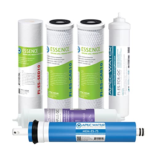 APEC Water Systems FILTER-MAX-ESPH 75 GPD Complete Replacement Filter Set for ESSENCE Series Alkaline Reverse Osmosis Water Filter System