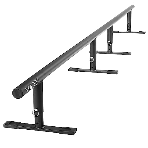 Madd Gear 99' Long Flat Bar Skate Rail – Heavy Duty Durable Round Skateboard Pro Scooter or Inline Skate - Adjustable Height - Smooth Easy Sliding Assembly & Great for Beginners to Advanced Skatepark