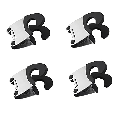 brandname Ackron Pot Spoon Holder Pot Clip Holder Anti Scald Silicone Grip for Spoon Spatula Fork Cooking Utensils Spoon Rest Kitchen Accessories Tools 4 pcs (Black)