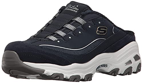 Skechers Sport Women's D'Lites Fashion Sneaker, Navy/White, 8 M US