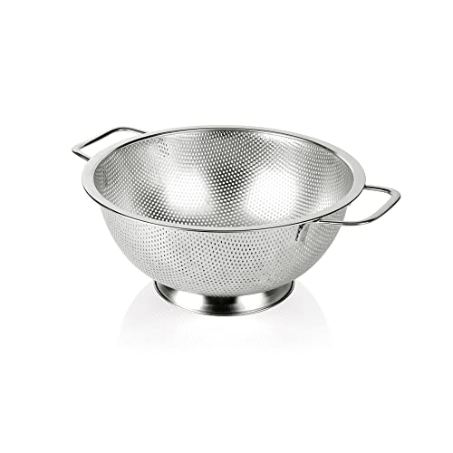 Gulex Colander Stainless Steel 3-Quart, Strainer for Kitchen Food, Dishwasher Safe