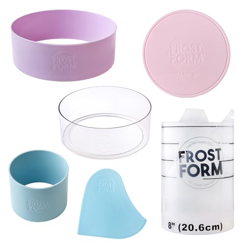 Frost Form - Starter + Kit (8 inch) 7-Piece Set | Professional-Quality, Food-Grade Plastic | Cake Frosting | Beginners and Pros | Cake Decorating Kit | Compatible with Piping Bags and Cake Stands