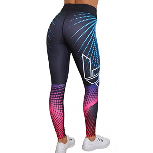 Women Pants, Auwer 3D Print Skinny Yoga Pants Workout Gym Leggings Sports Training Cropped Pants (M, Multicolor)