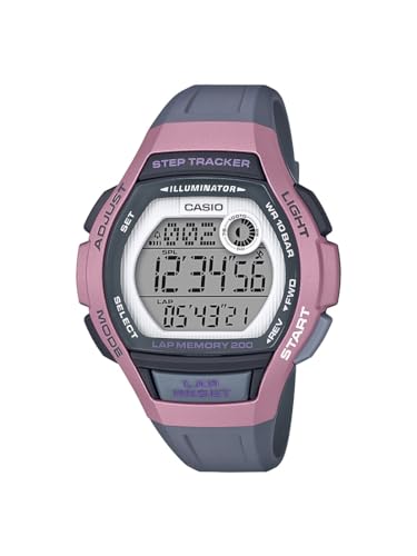 Casio Women's LWS- 2000H- 4AVCF Runner Digital Display Quartz Black Watch Color: Grey/Pink