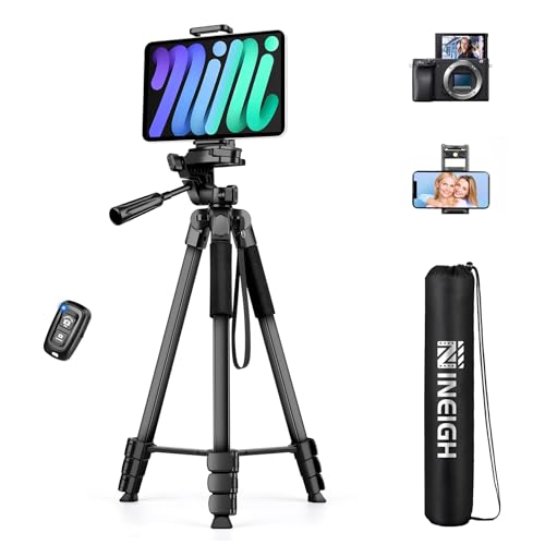 Camera Tripod, 67' Tripods Phone Tripod with Remote, Video Camera Tripod Stand for iPhone iPad, Cell Phone Tripod Compatible with iPad Pro iPhone Cameras Laser Level Project