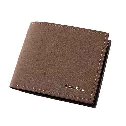 Litetao Business Bifold Wallet Wood Grain PU Leather Purse Cash ID Credit Card Holder VANDREAM Money Clip Gift (Coffee)