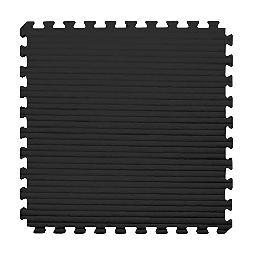 IncStores 7/8 Inch Thick Tatami Foam Flooring Tiles | Textured Interlocking Foam Tiles for Martial-Arts Floor Protection in Your Home Gym, Playroom, and More | Black/Grey, 8-3'x3' Tiles (72 Sq Ft)