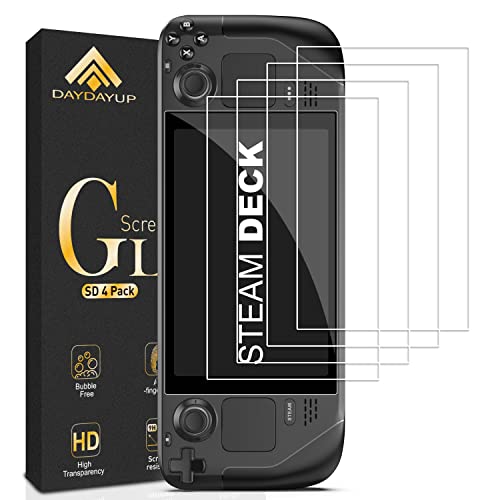 daydayup [4 Pack] Tempered Glass Screen Protector Compatible with SD - Transparent HD Clear Steam Deck Screen Protector for Accessories & Console
