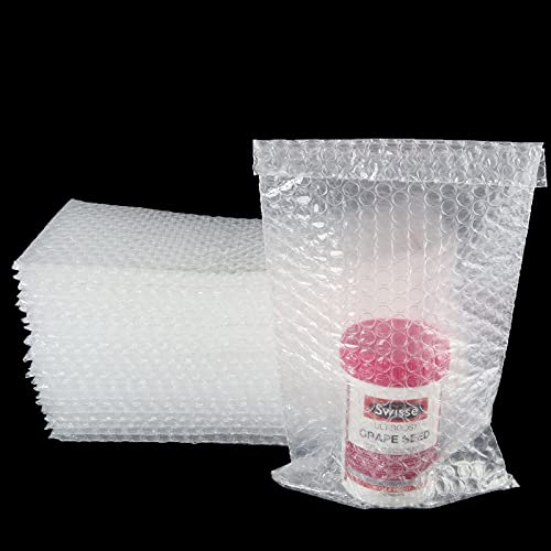 LANIAKEA 50Pack Clear Bubble Pouches Bags, 6” x 10” Shockproof Bubble Out Bags to Protect Fragile Items, Self-Seal Cushion Bubble Pouches for Moving, Shipping and Storage