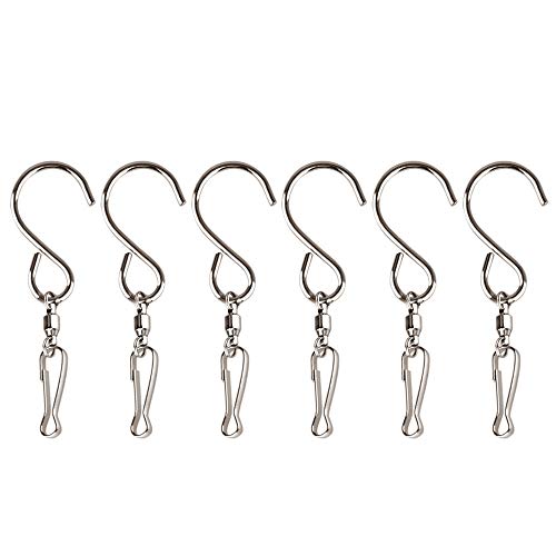 Kuuqa Swivel Hooks Clips for Hanging Wind Spinners Wind Chimes Crystal Twisters Party Supply(6 Pack)