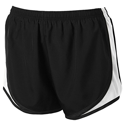 Clothe Co. Womens Running Shorts Moisture Wicking Sport Running Shorts, Black/White/Black, 4XL
