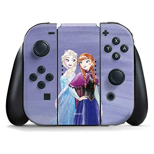 Skinit Decal Gaming Skin Compatible with Nintendo Switch Joy Con Controller - Officially Licensed Disney Frozen Elsa and Anna Sisters Art Design