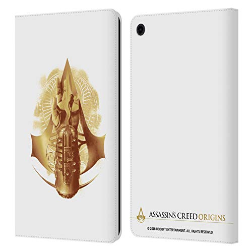 Head Case Designs Officially Licensed Assassin's Creed Hidden Blade Origins Crests Leather Book Wallet Case Cover Compatible with Fire HD 8 (2015) (2017) (2018)