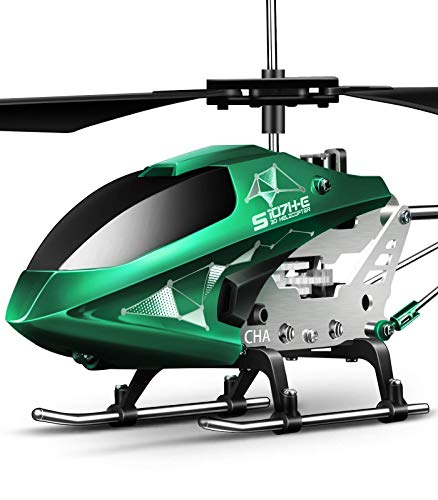 SYMA Remote Control Helicopter, S107H-E Aircraft with Altitude Hold, One Key take Off/Landing, 3.5 Channel, Gyro Stabilizer, High &Low Speed, LED Light Indoor to Fly for Kid Beginner(Green)