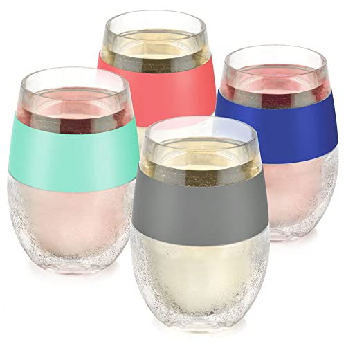 Host Cooling Cups 8.5oz Set of 4, Freezable Tumbler with Freezing Gel, Mothers Day Gifts, Mom Birthday Gifts, Gifts for Mom Gifts for Women, Assorted