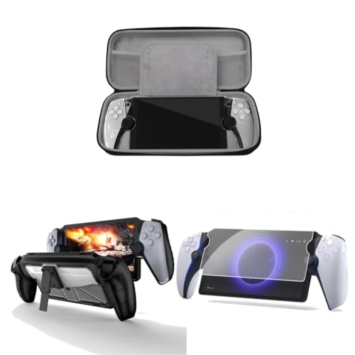 ASIEIT 3 In 1 Set Compatible with PS Portal Accessories,Portable Storage Bag, 9H Hardness Tempered Glass Screen and Game Console Protective Cover