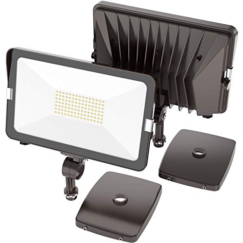 HYPERLITE 70W Flood Lights Outdoor 2 Pack, LED Flood Light with Knuckle Mount, Floodlight Wall Mount 5000K 7,700Lm IP65 Waterproof LED Security Lights for Yard Garden Garage UL Listed